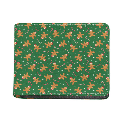 Christmas Gingerbread Pattern Print Bifold Wallet