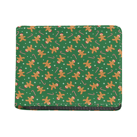 Christmas Gingerbread Pattern Print Bifold Wallet