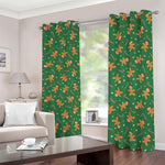 Christmas Gingerbread Pattern Print Blackout Grommet Curtains