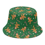 Christmas Gingerbread Pattern Print Bucket Hat