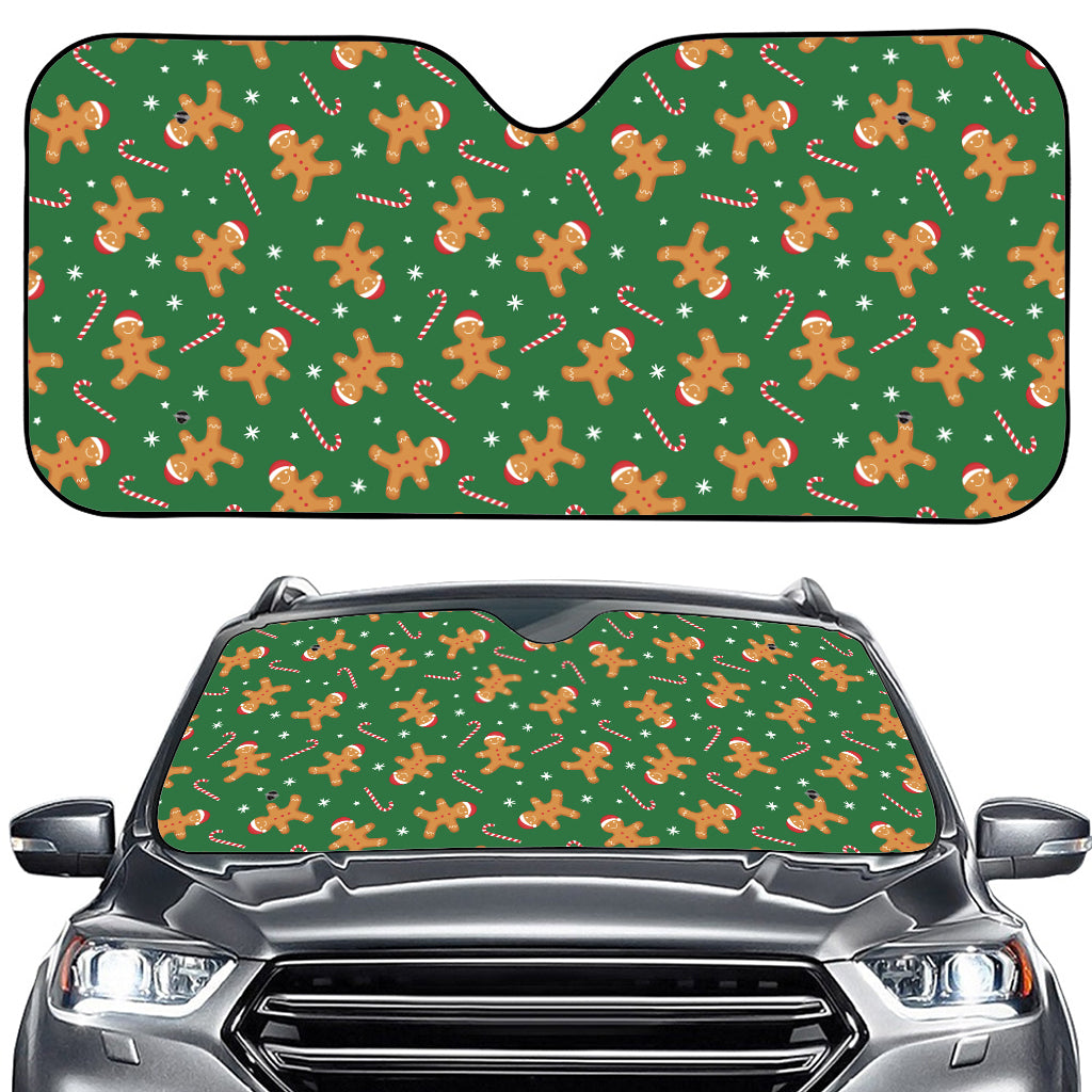 Christmas Gingerbread Pattern Print Car Windshield Sun Shade