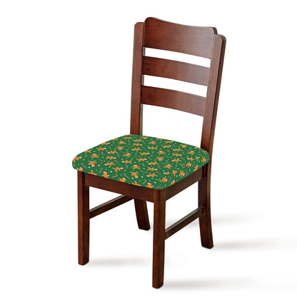 Christmas Gingerbread Pattern Print Chair Cushion Cover