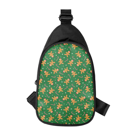 Christmas Gingerbread Pattern Print Chest Bag