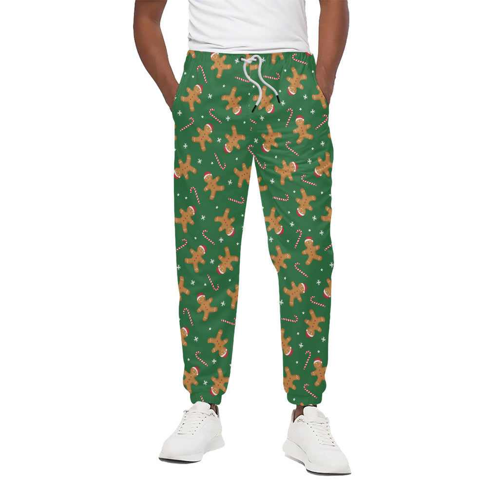 Christmas Gingerbread Pattern Print Cotton Pants