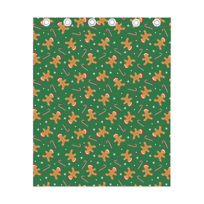 Christmas Gingerbread Pattern Print Curtain