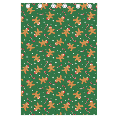 Christmas Gingerbread Pattern Print Curtain