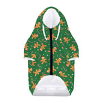 Christmas Gingerbread Pattern Print Dog Zip Up Hoodie