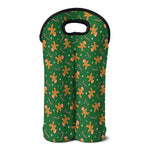 Christmas Gingerbread Pattern Print Double Neoprene Wine Tote