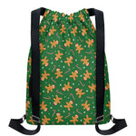 Christmas Gingerbread Pattern Print Drawstring Backpack
