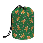 Christmas Gingerbread Pattern Print Drawstring Makeup Bag