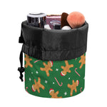 Christmas Gingerbread Pattern Print Drawstring Makeup Bag