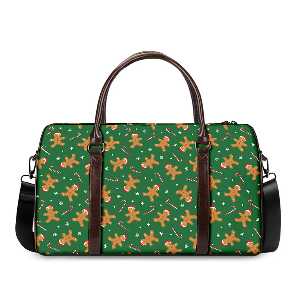 Christmas Gingerbread Pattern Print Duffle Bag