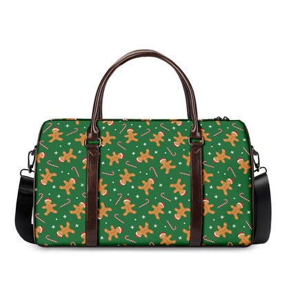 Christmas Gingerbread Pattern Print Duffle Bag