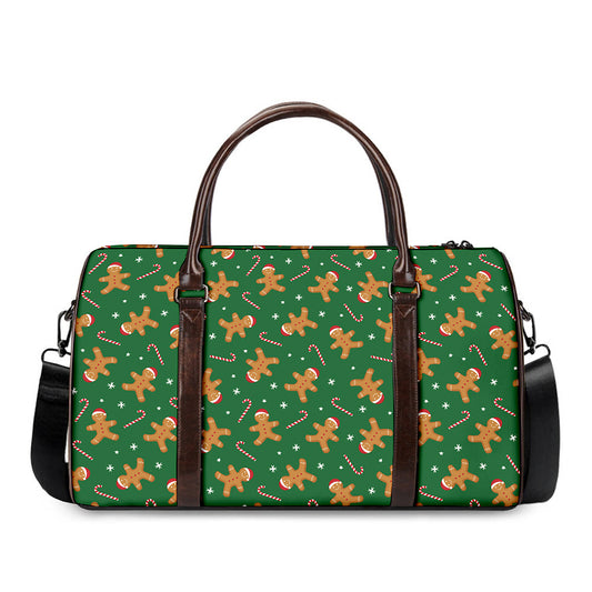 Christmas Gingerbread Pattern Print Duffle Bag