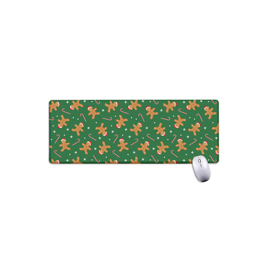 Christmas Gingerbread Pattern Print Extended Mouse Pad