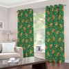 Christmas Gingerbread Pattern Print Extra Wide Grommet Curtains