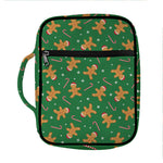 Christmas Gingerbread Pattern Print Front Pocket Bible Bag