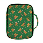 Christmas Gingerbread Pattern Print Front Pocket Bible Bag