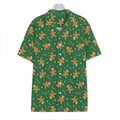 Christmas Gingerbread Pattern Print Hawaiian Shirt