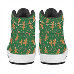 Christmas Gingerbread Pattern Print High Top Leather Sneakers