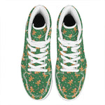 Christmas Gingerbread Pattern Print High Top Leather Sneakers