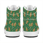 Christmas Gingerbread Pattern Print High Top Leather Sneakers