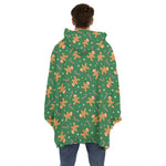Christmas Gingerbread Pattern Print Hoodie Blanket