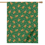 Christmas Gingerbread Pattern Print House Flag