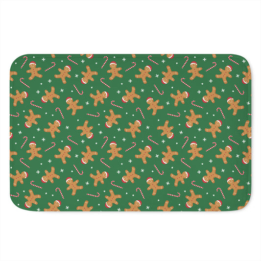 Christmas Gingerbread Pattern Print Indoor Door Mat