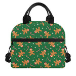 Christmas Gingerbread Pattern Print Insulated Lunch Bag