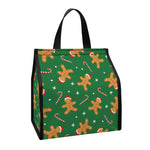 Christmas Gingerbread Pattern Print Insulated Lunch Tote