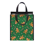 Christmas Gingerbread Pattern Print Insulated Lunch Tote