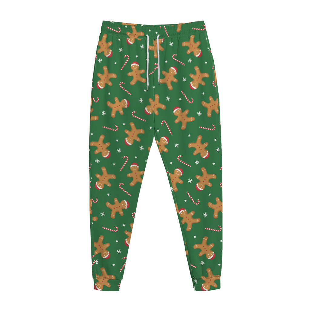 Christmas Gingerbread Pattern Print Jogger Pants