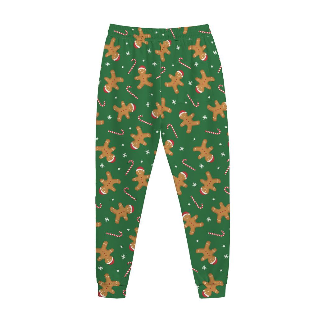 Christmas Gingerbread Pattern Print Jogger Pants