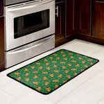 Christmas Gingerbread Pattern Print Kitchen Mat
