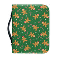 Christmas Gingerbread Pattern Print Leather Bible Cover