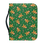 Christmas Gingerbread Pattern Print Leather Bible Cover