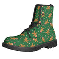Christmas Gingerbread Pattern Print Lace-Up Boots
