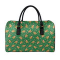 Christmas Gingerbread Pattern Print Leather Duffel Bag