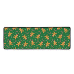 Christmas Gingerbread Pattern Print Long Kitchen Mat