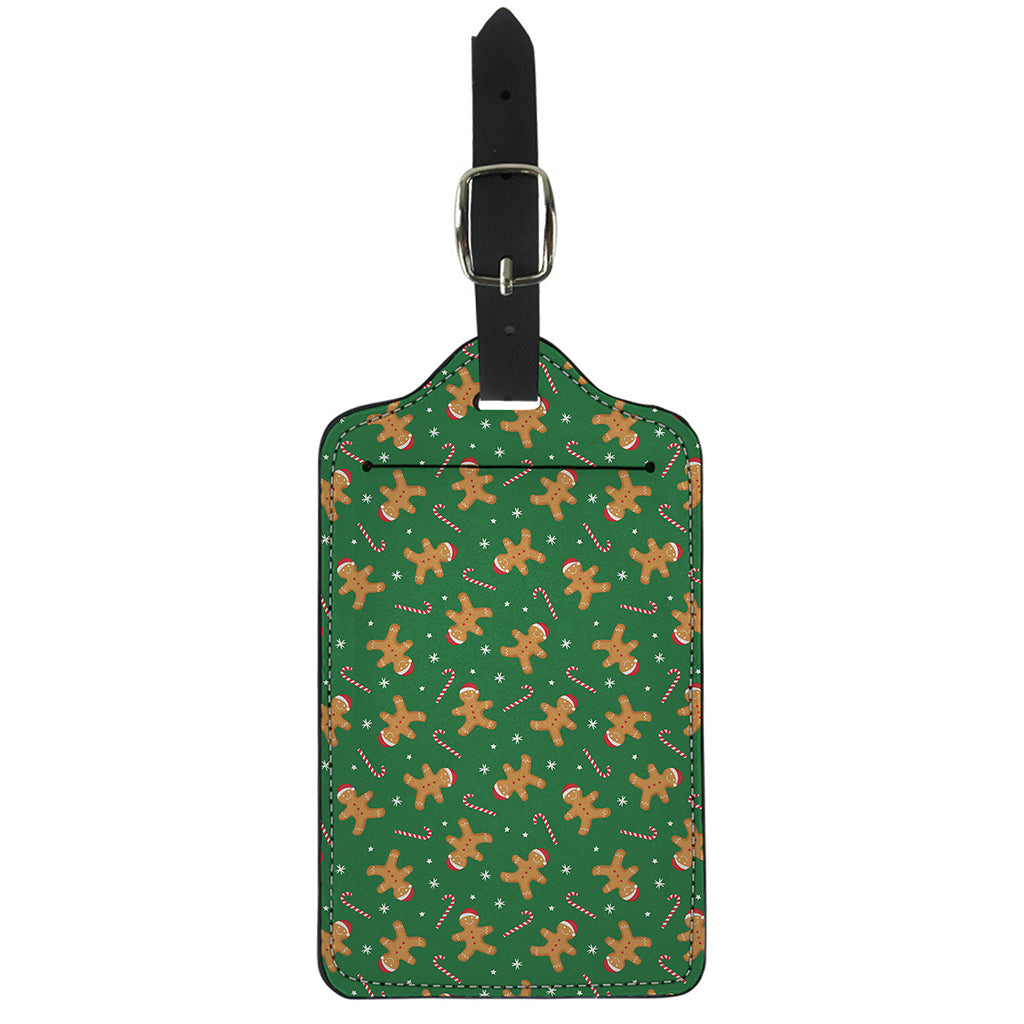 Christmas Gingerbread Pattern Print Luggage Tag