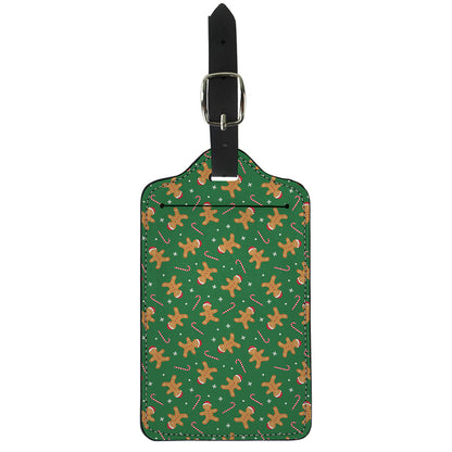 Christmas Gingerbread Pattern Print Luggage Tag