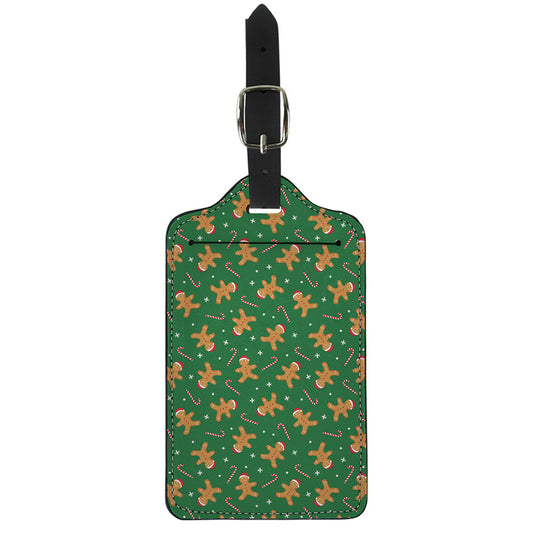 Christmas Gingerbread Pattern Print Luggage Tag