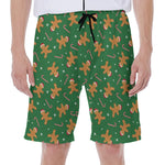 Christmas Gingerbread Pattern Print Men's Beach Shorts