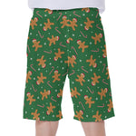 Christmas Gingerbread Pattern Print Men's Beach Shorts