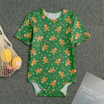 Christmas Gingerbread Pattern Print Men's Bodysuit