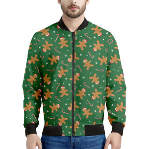 Christmas Gingerbread Pattern Print Men's Bomber Jacket