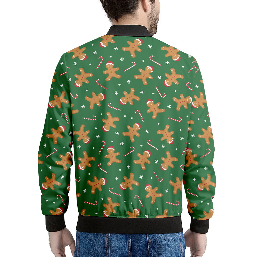 Christmas Gingerbread Pattern Print Men's Bomber Jacket