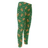 Christmas Gingerbread Pattern Print Men's Compression Pants