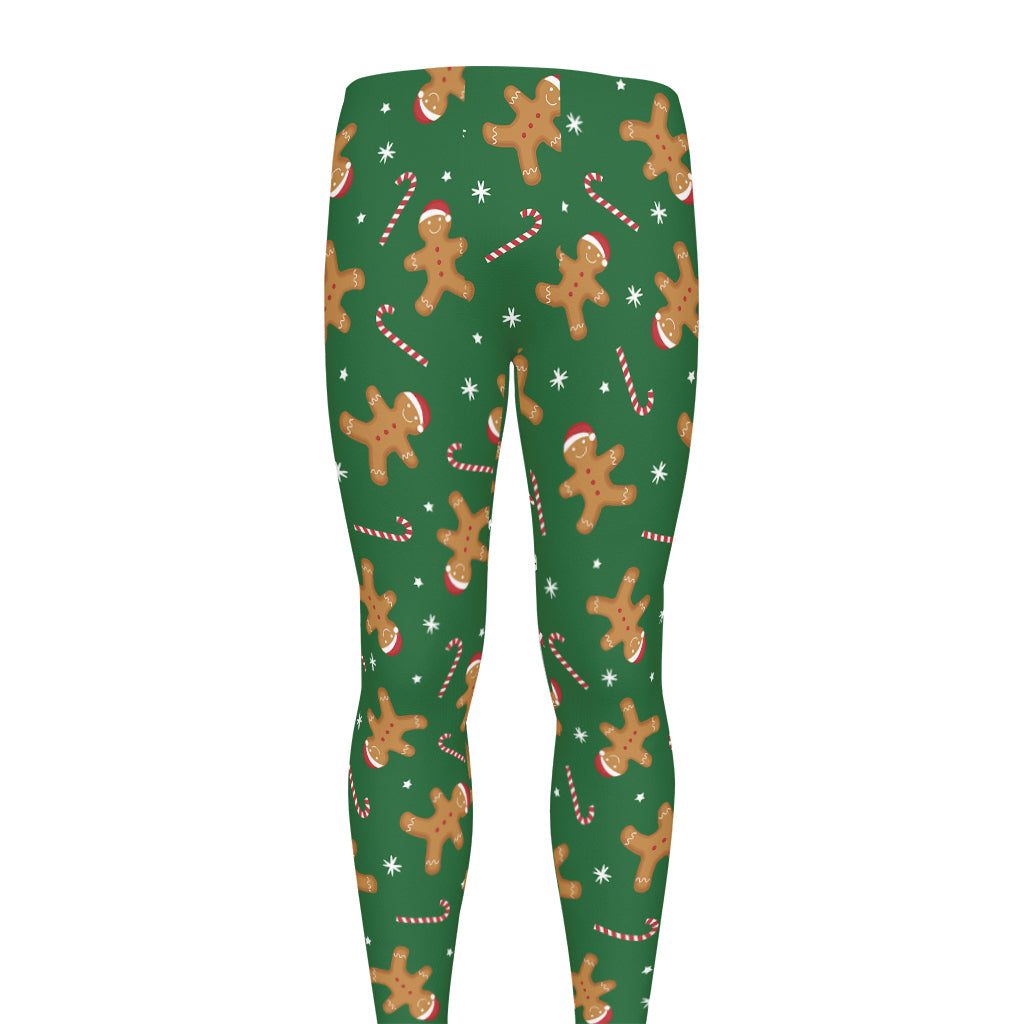 Christmas Gingerbread Pattern Print Men's leggings